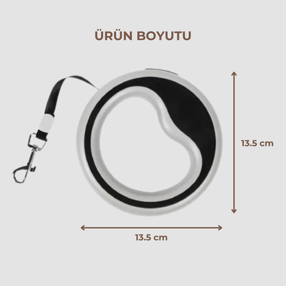 PatiKöşk™ 2.5 Metre Otomatik Köpek Gezdirme Tasması (Küçük, Orta ve Büyük Irk Köpekler İçin Uygun)