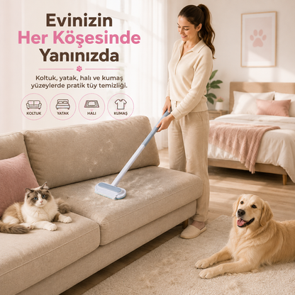 PatiKöşk™ Uzun Saplı Evcil Hayvan Tüy Temizleme Fırçası (Ürün Kodu: PK 39)