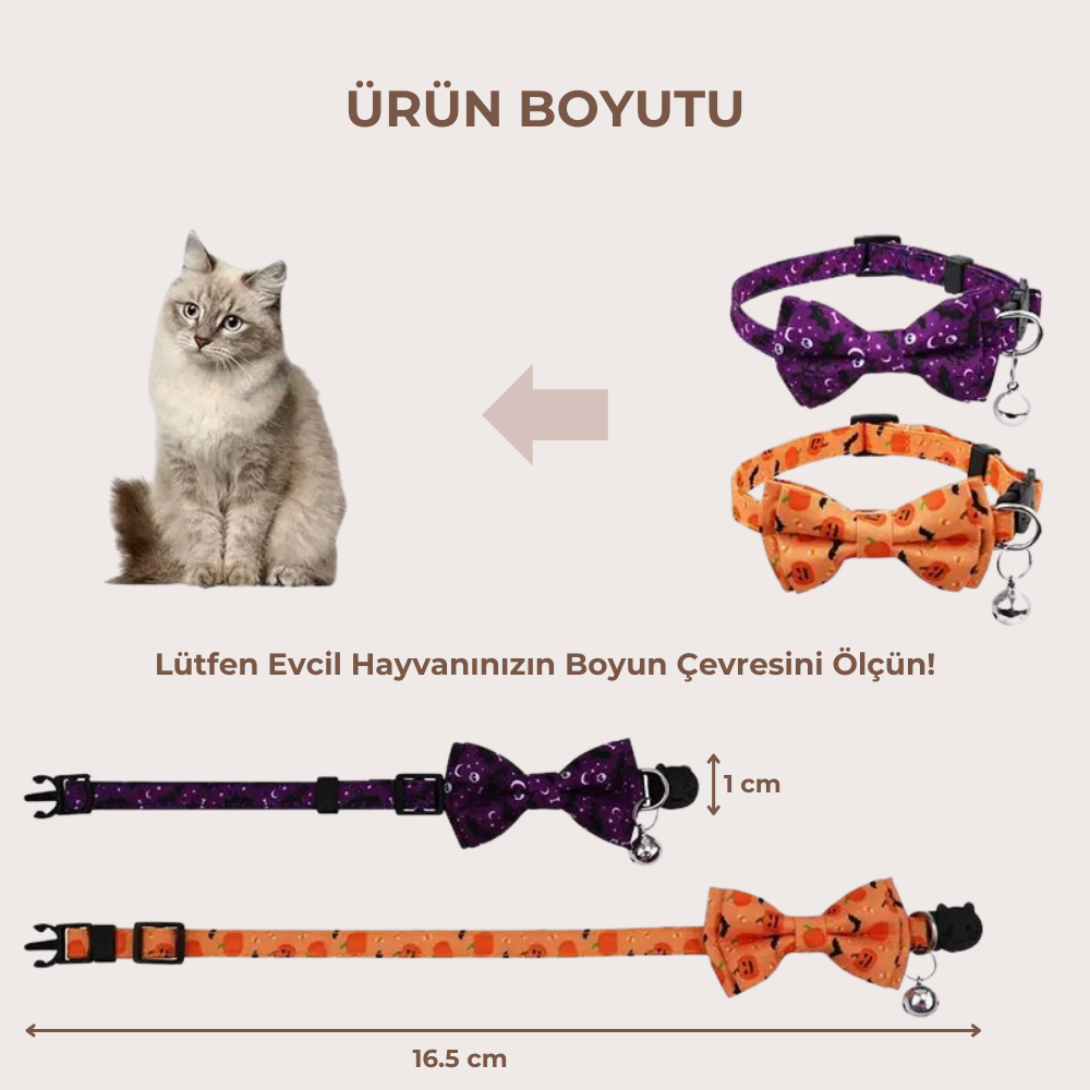 PatiKöşk™ Papyonlu Kedi Tasması (Ürün Kodu: PK 4)