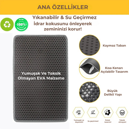 PatiKöşk™ Kedi Tuvalet Önü Paspası (Ürün Kodu: PK 45)