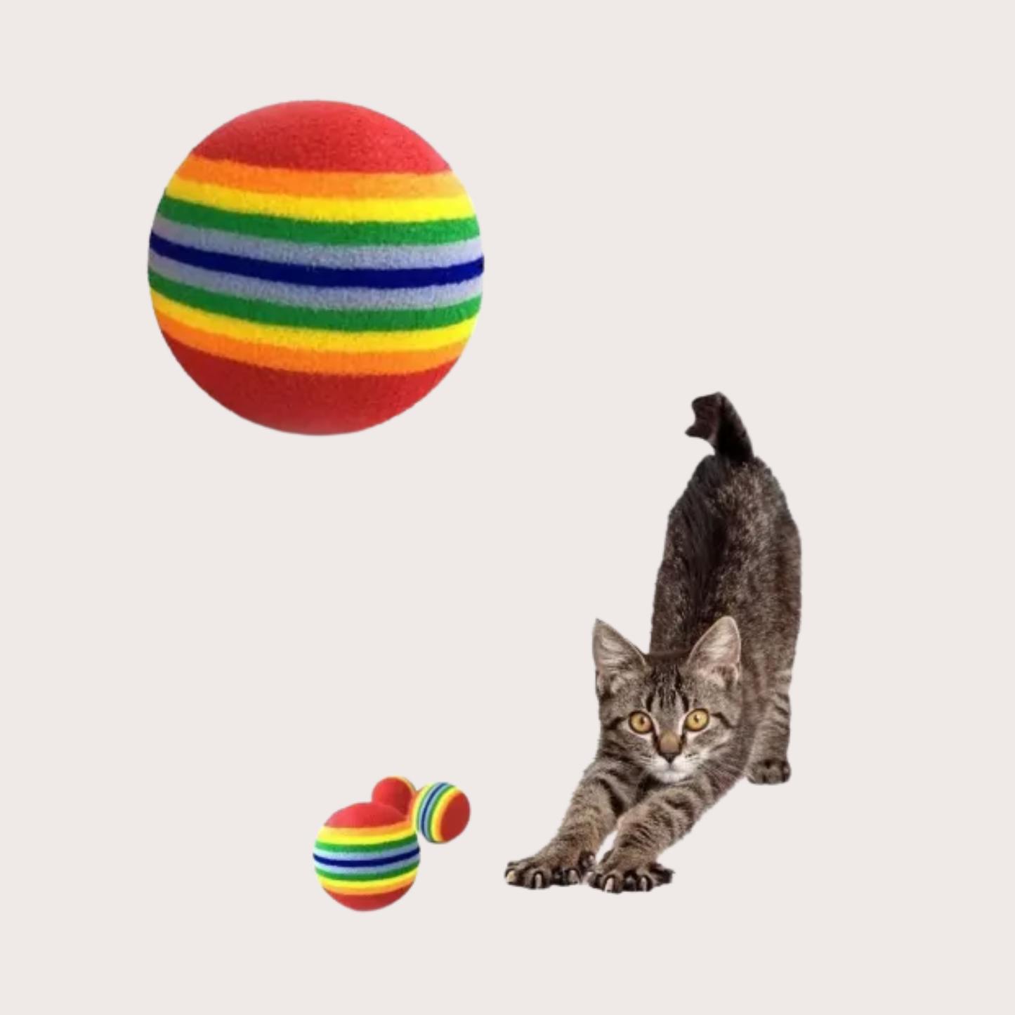 PatiKöşk™ Gökkuşağı Renkli Evcil Hayvan Oyun Topu 2 Adet (Ürün Kodu: PK 136)