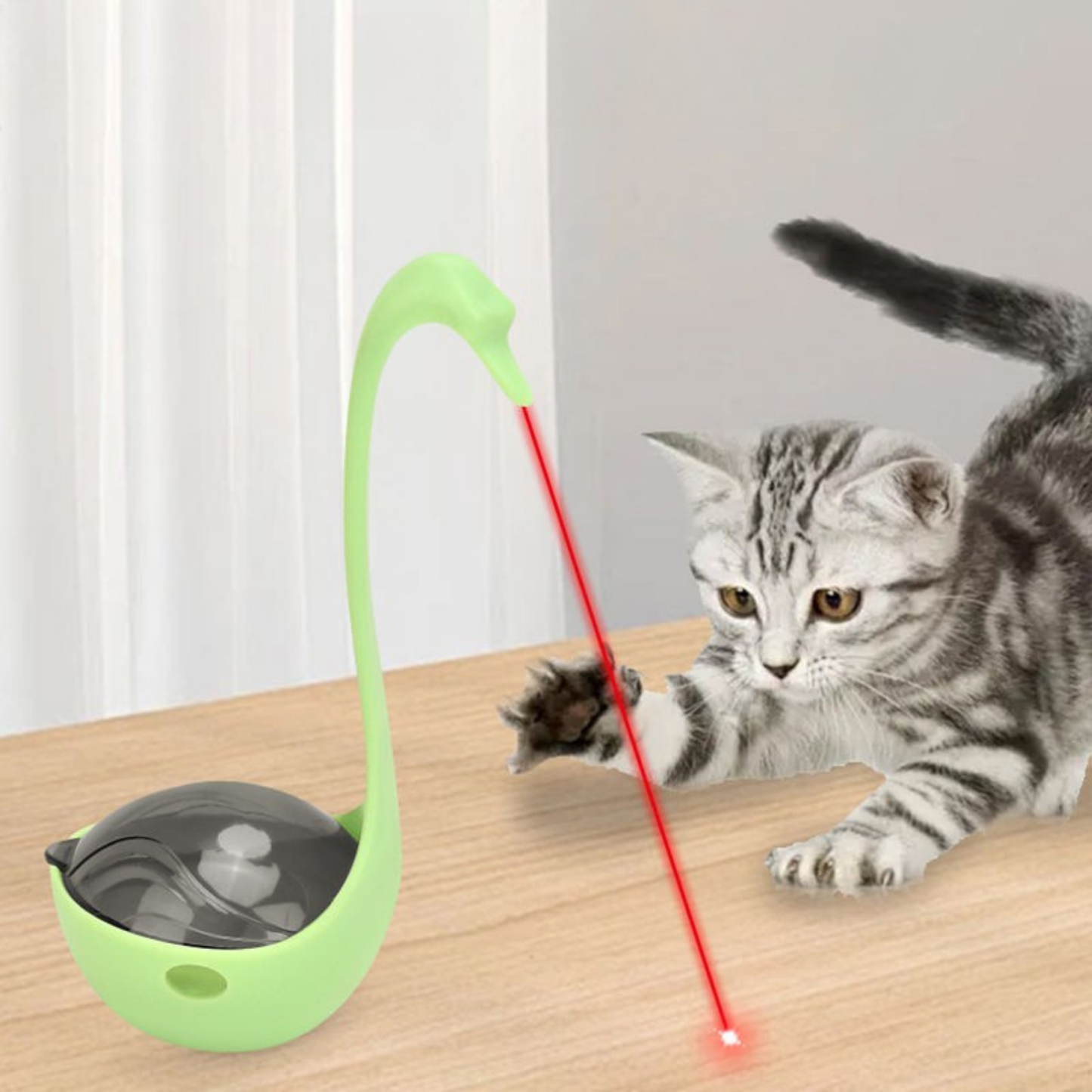 PatiKöşk™  Kuğu Şeklinde Lazerli Kedi Oyuncağı