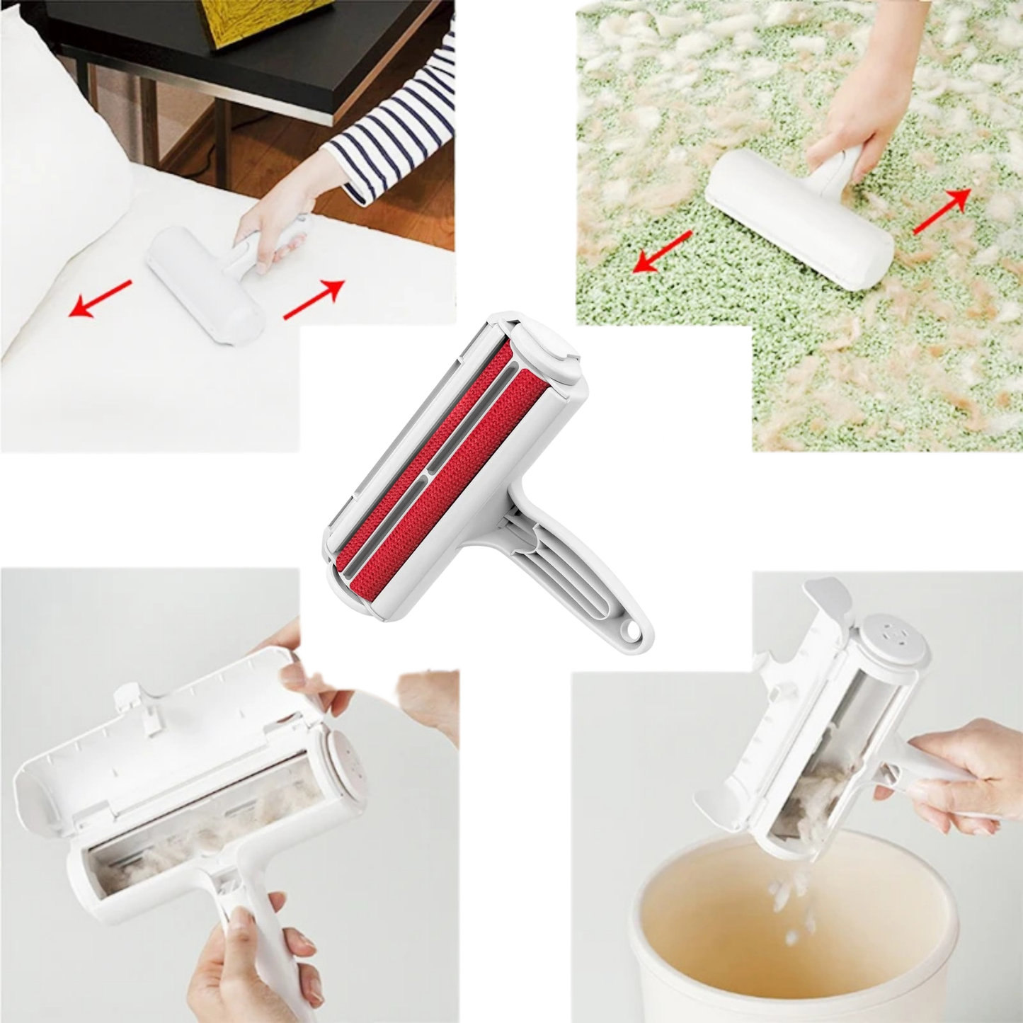 PatiKöşk™ Hazneli Evcil Hayvan Tüy Toplama Fırçası (Ürün Kodu: PK 26)