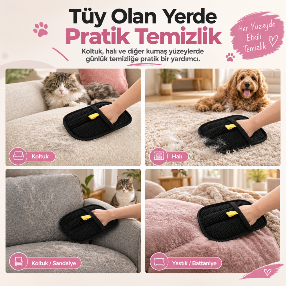 PatiKöşk™ Yeni Nesil Tüy Toplama Eldiveni (Ürün Kodu: PK 40)