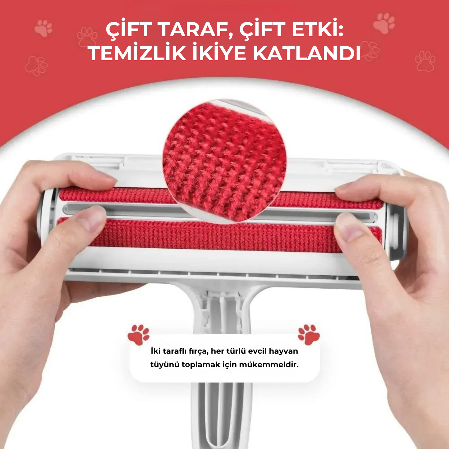 PatiKöşk™ Hazneli Evcil Hayvan Tüy Toplama Fırçası (Ürün Kodu: PK 26)