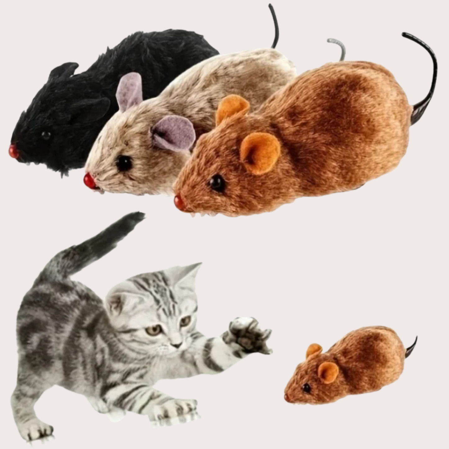 PatiKöşk™ Kurmalı Fare Kedi Eğitim Oyuncağı (Ürün Kodu: PK 81)