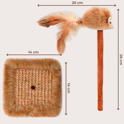 PatiKöşk™ Sesli Oyuncaklı Kedi Tırmalama Tahtası