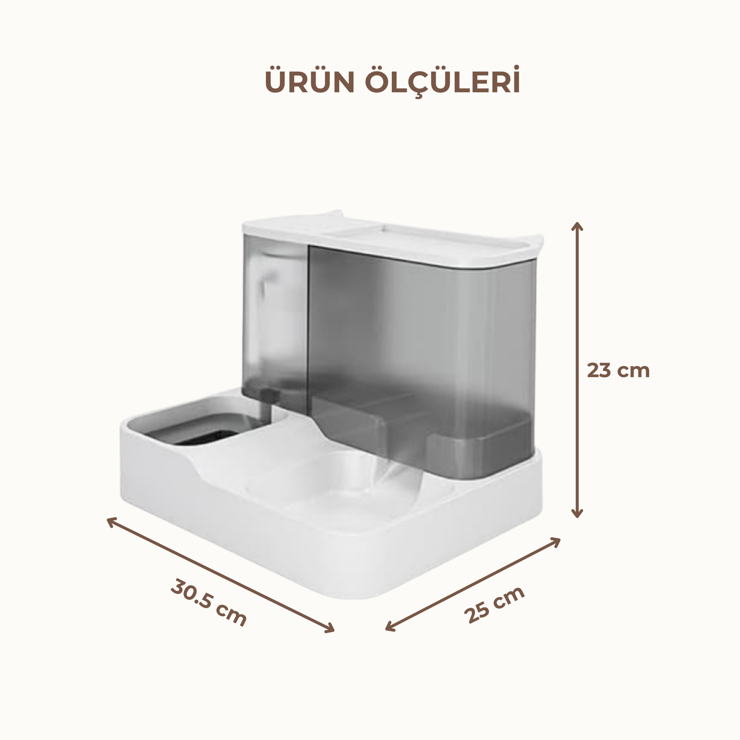 PatiKöşk™ 2'si 1 Arada Otomatik Kedi Mama ve Su Kabı (Ürün Kodu: PK 182)