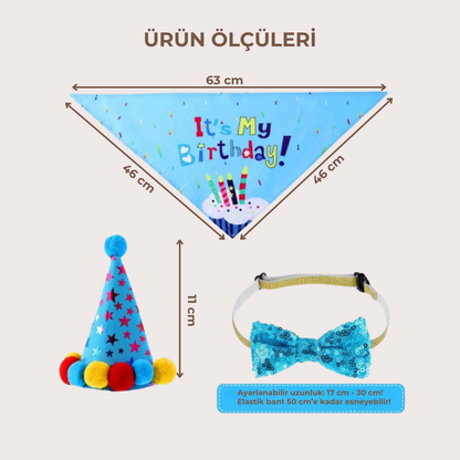 PatiKöşk™ Köpekler İçin Doğum Günü Partisi Seti (Ürün Kodu: PK 97)