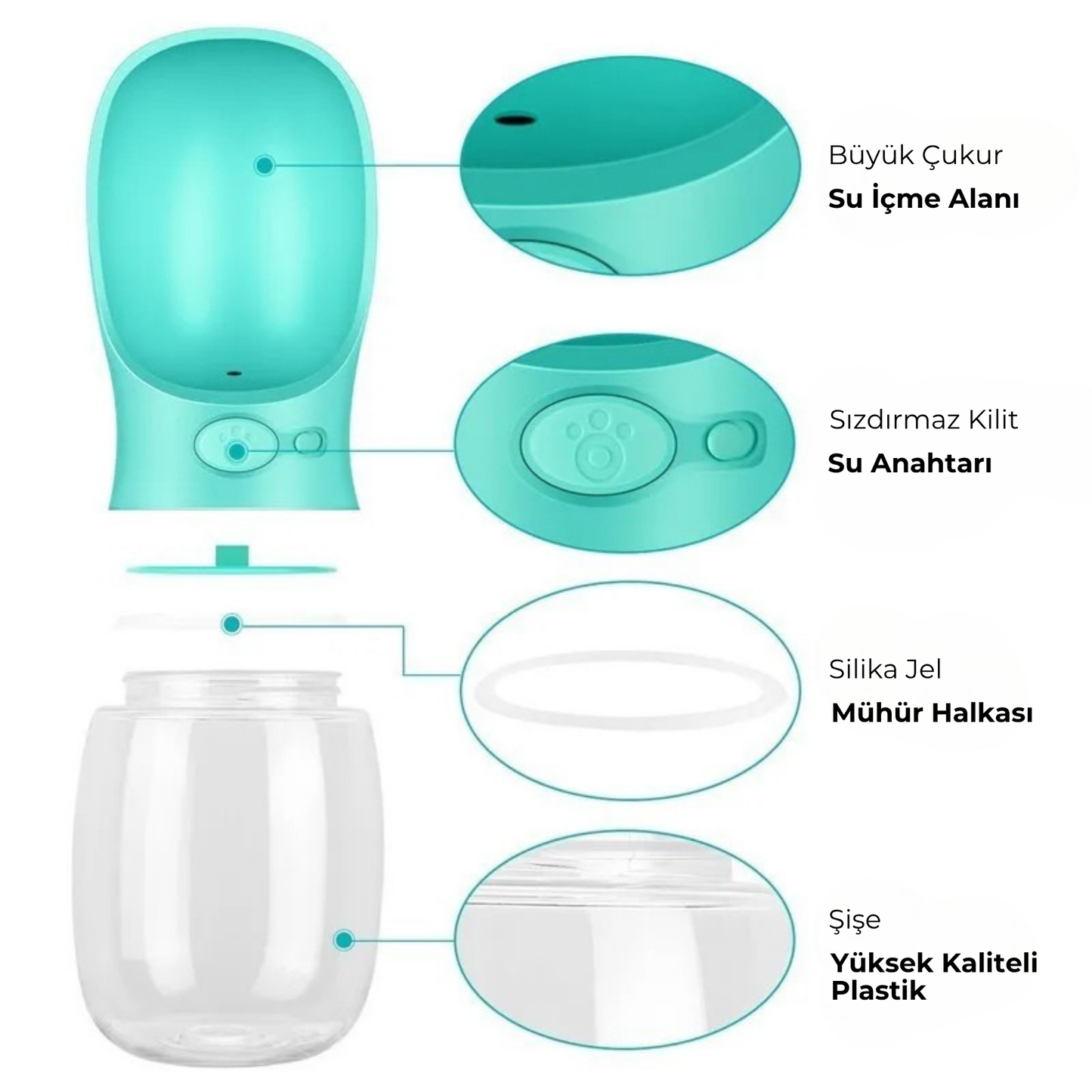 PatiKöşk™ Taşınabilir Köpek Su Matarası (Ürün Kodu: PK 9)