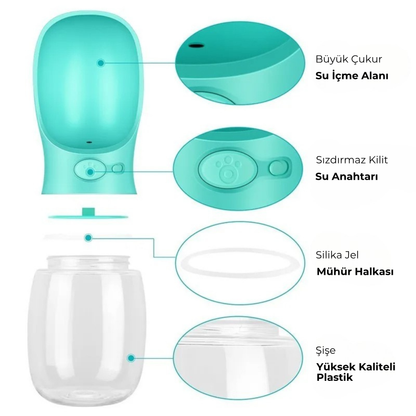 PatiKöşk™ Taşınabilir Köpek Su Matarası (Ürün Kodu: PK 9)