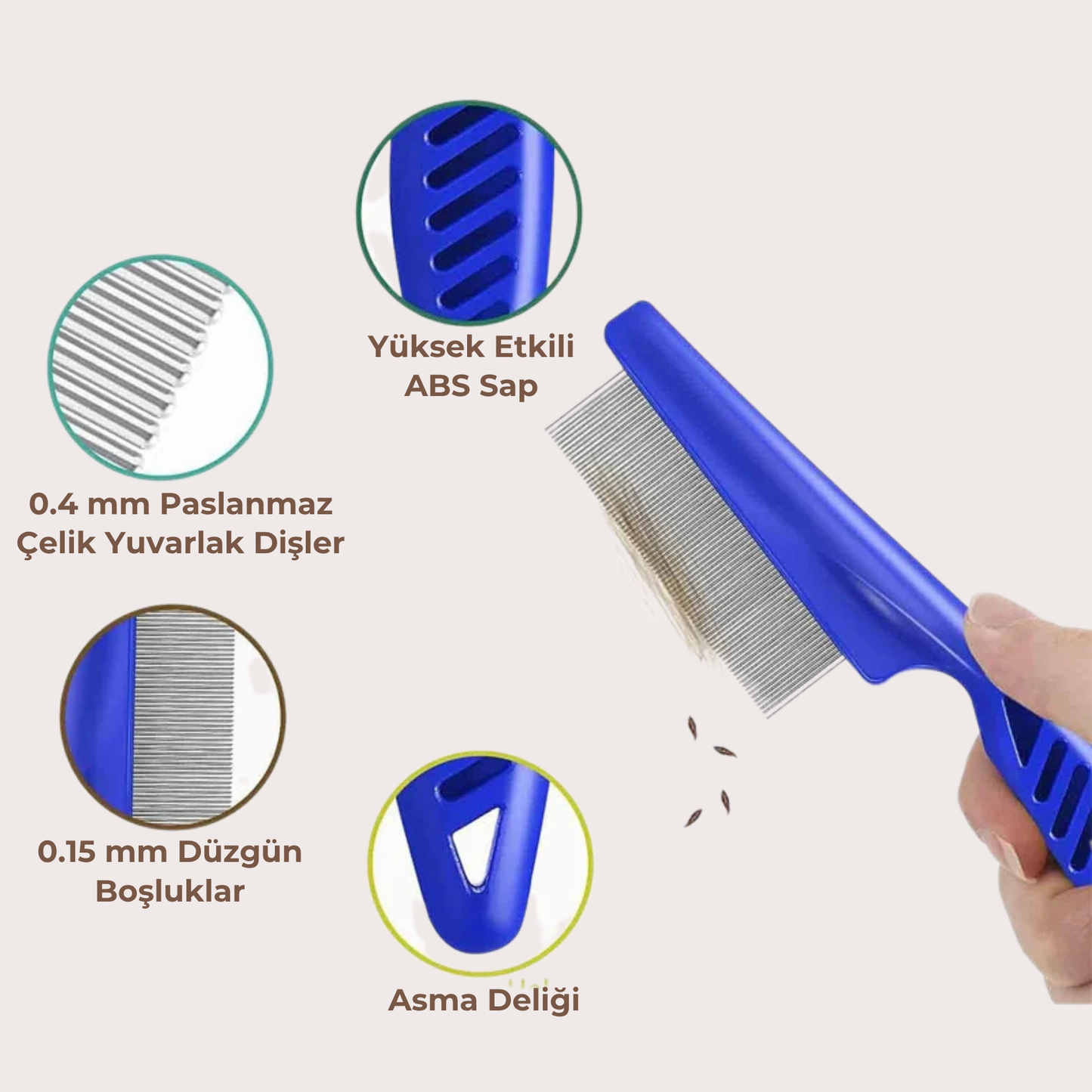 PatiKöşk™ Evcil Hayvan Bit Tarağı 4'lü Set