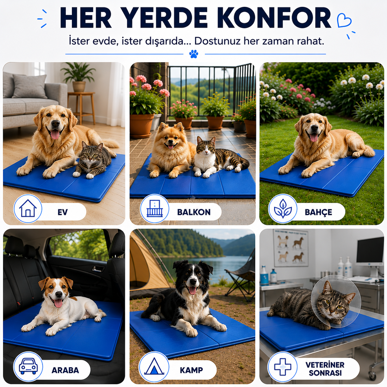 PatiKöşk™ Evcil Hayvan Soğutucu Yatak Mat (Ürün Kodu: PK 16)