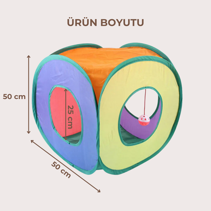 PatiKöşk™ Oyuncak Toplu Kedi Oyun Tüneli