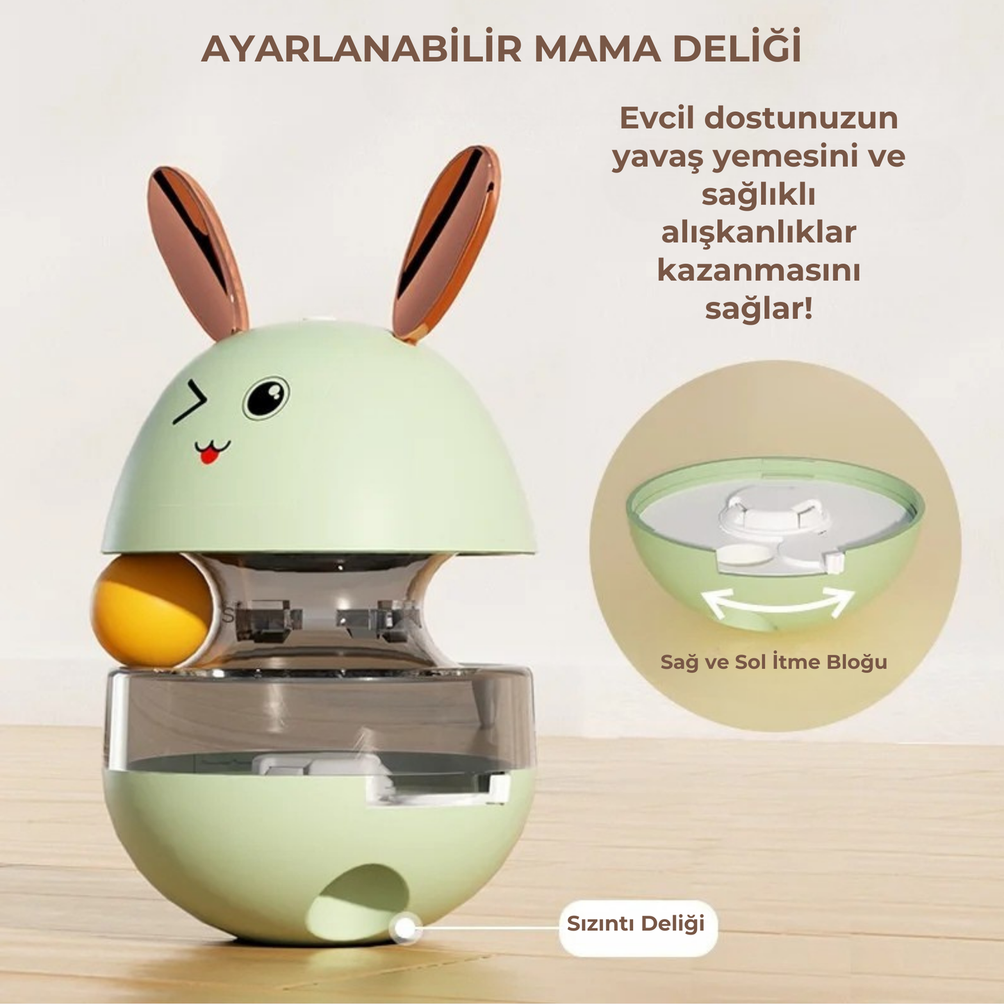 PatiKöşk™ Mama Hazneli Hacıyatmaz Oyuncağı (Ürün Kodu: PK 44)