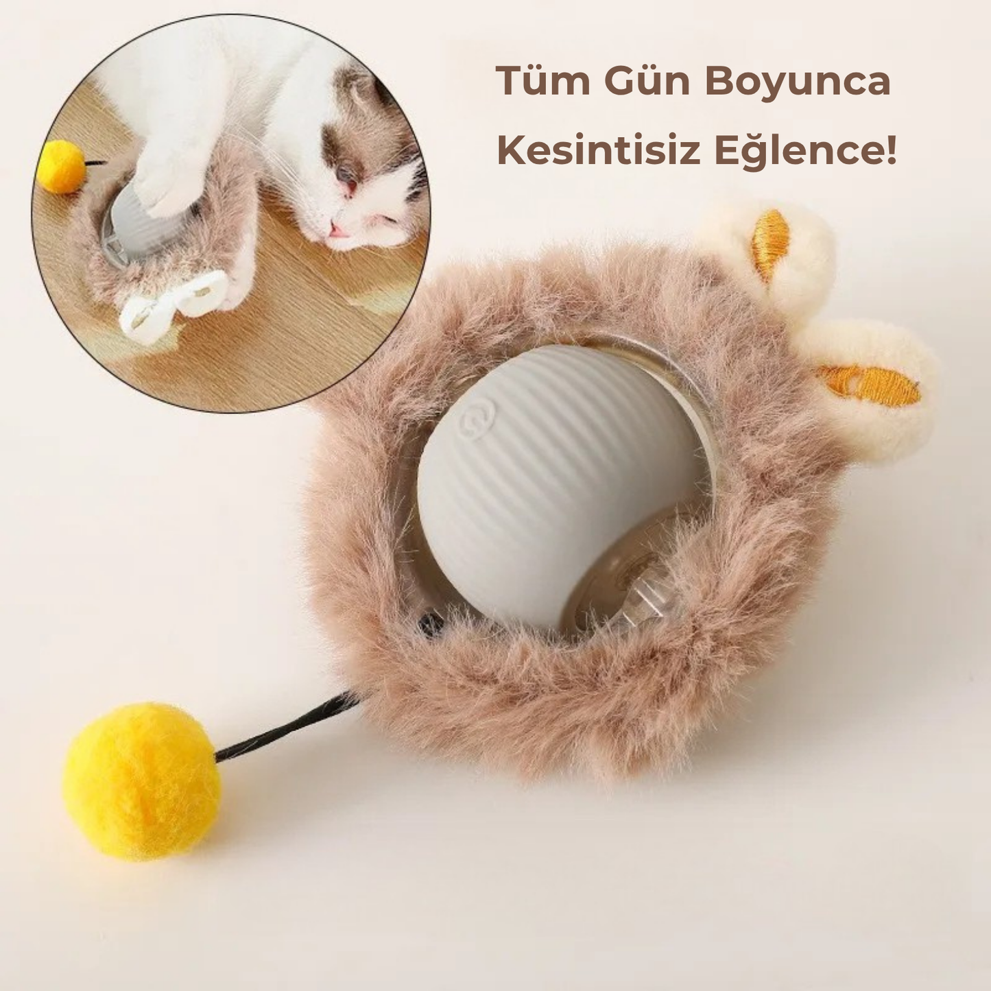 PatiKöşk™ Peluş Otomatik Hareketli ve Şarjlı Kedi Oyuncağı