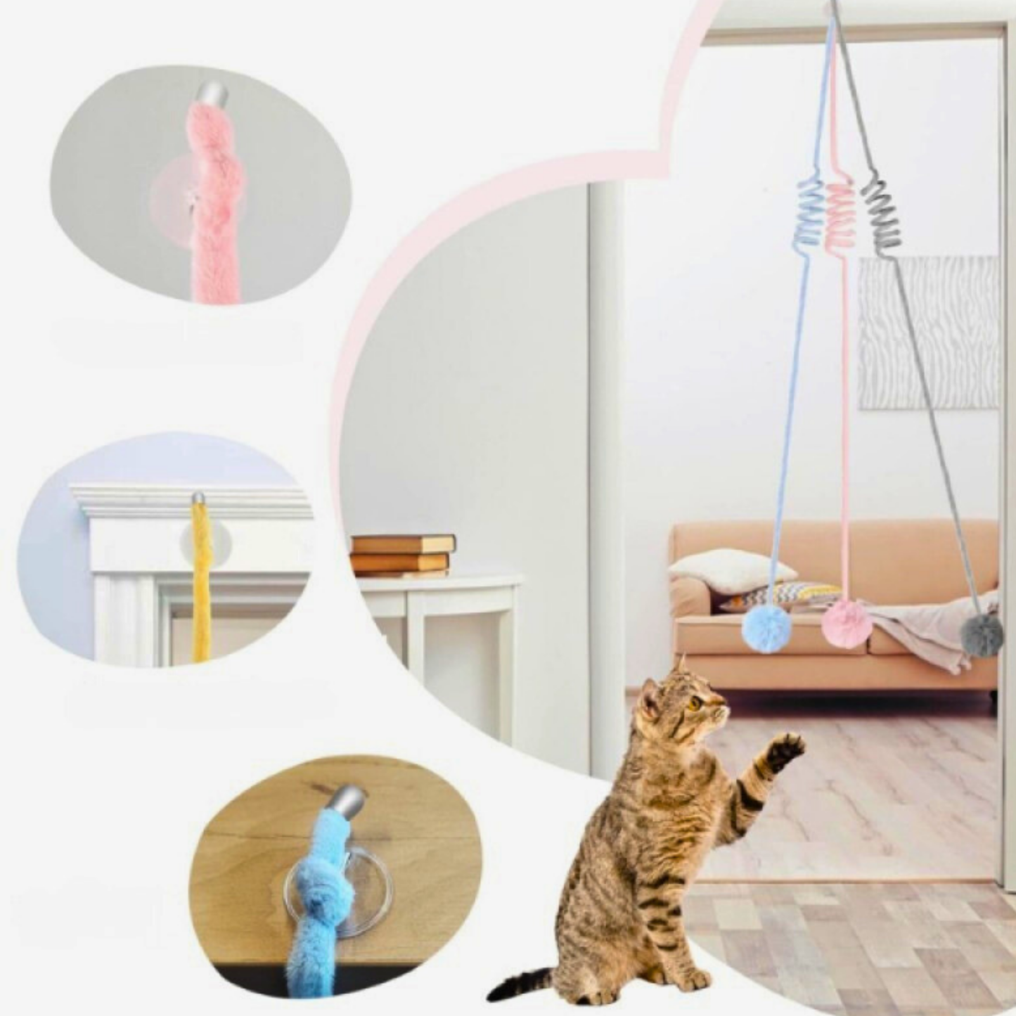 PatiKöşk™ Elastik Yaylı Asılabilir Peluş Oyuncak (Ürün Kodu: PK 181)