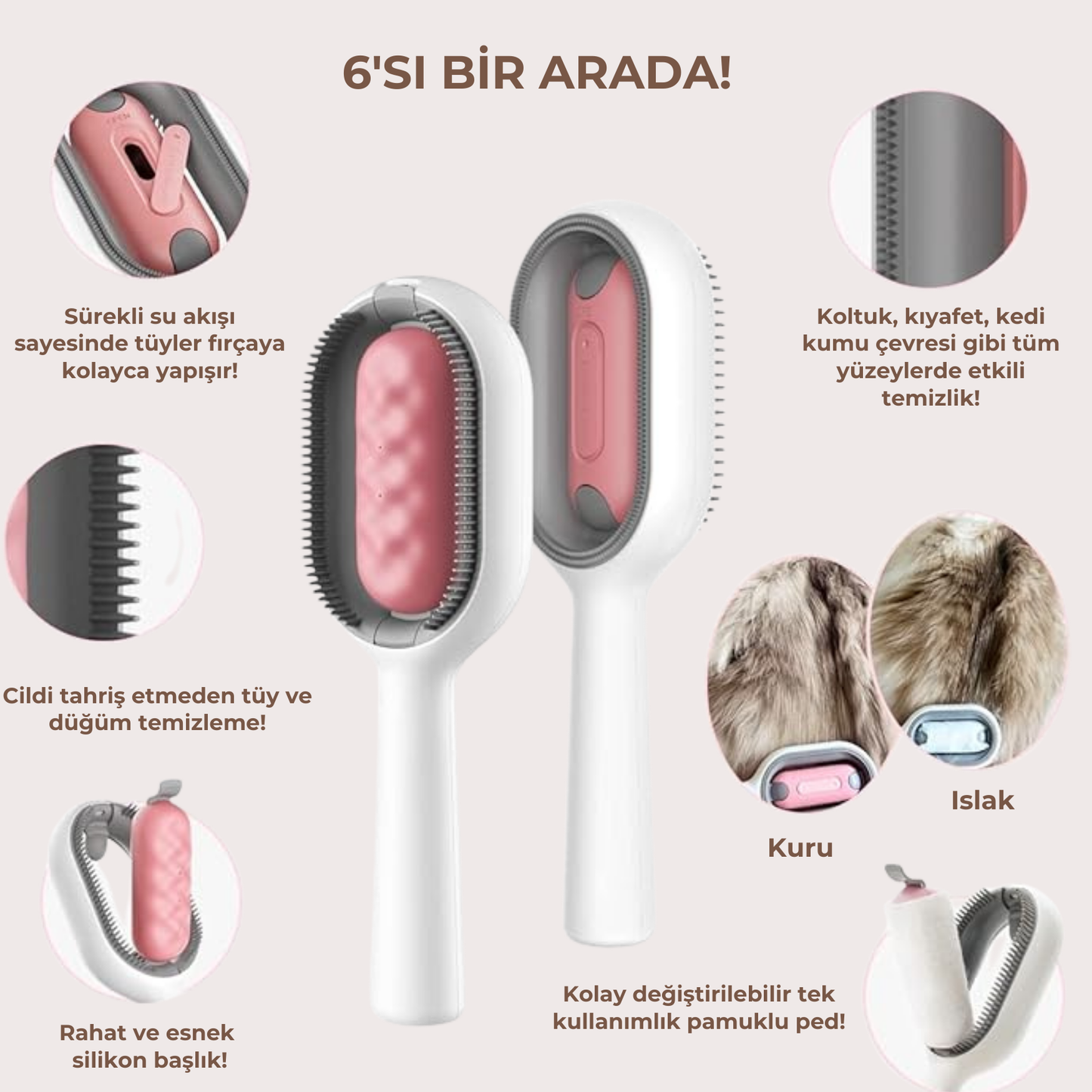 PatiKöşk™ Evcil Hayvan Tüy Toplama Tarağı (Ürün Kodu: PK 119)