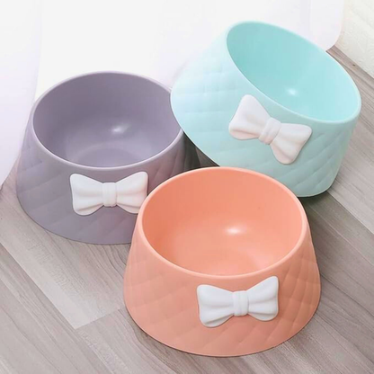 PatiKöşk™ Şık Desenli Fiyonklu Mama Kabı (Ürün Kodu: PK 88)