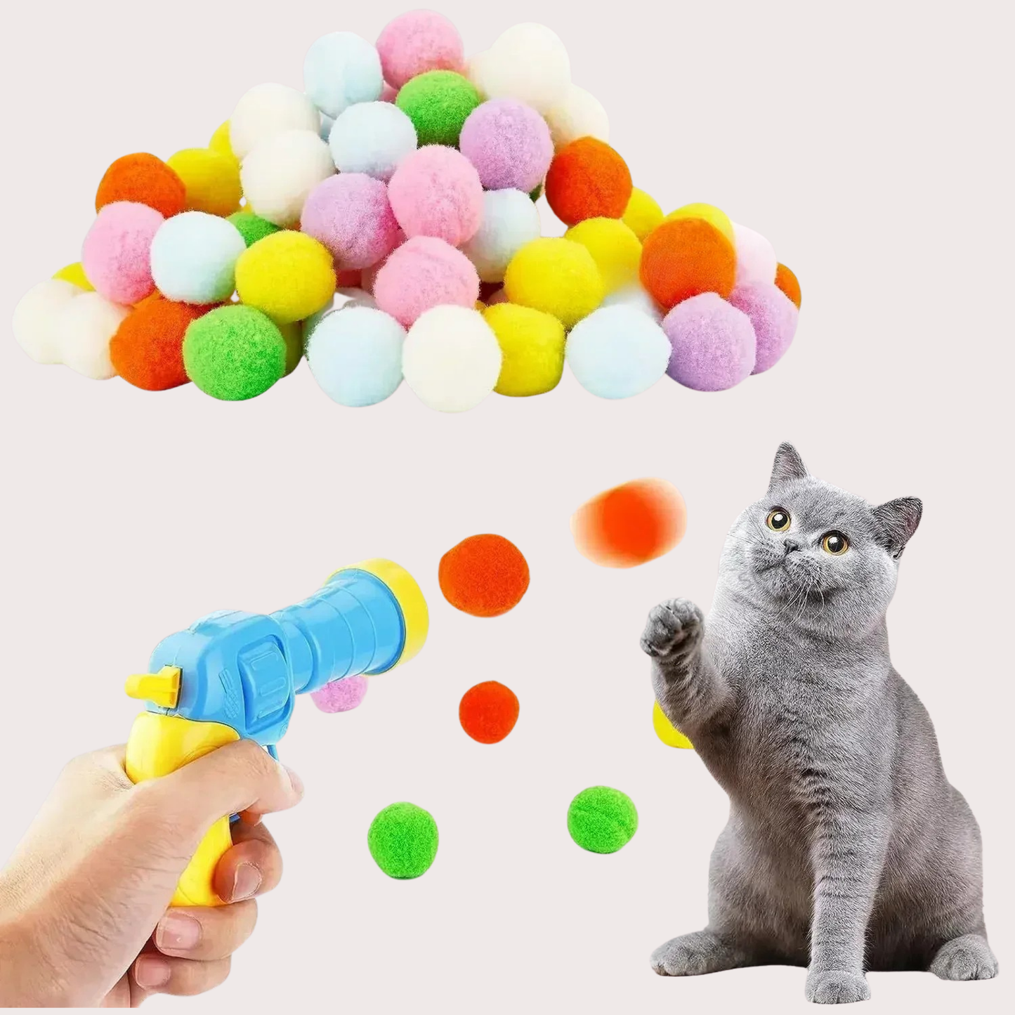 PatiKöşk™ Peluş Top Atan İnteraktif Kedi Oyuncağı (Ürün Kodu: PK 47)