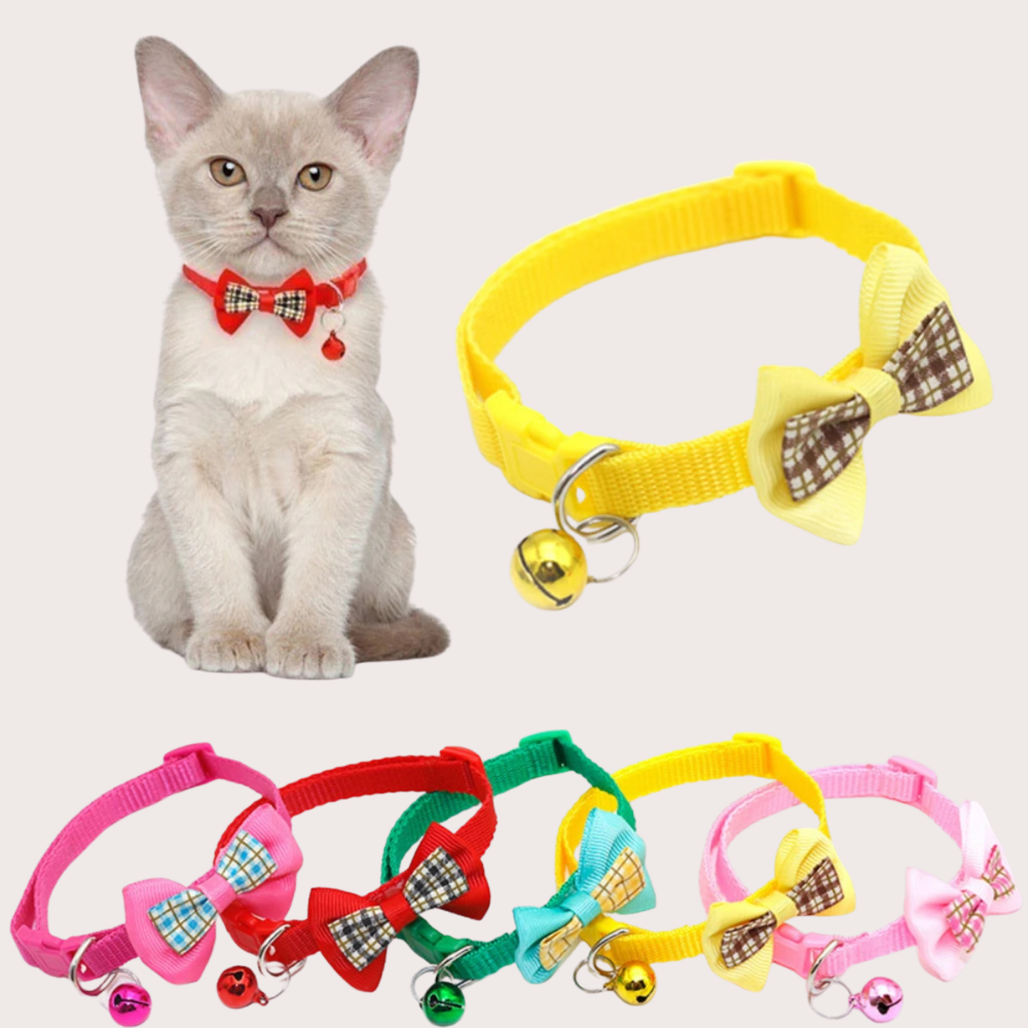 PatiKöşk™ Papyonlu Kedi Tasması (Ürün Kodu: PK 4)