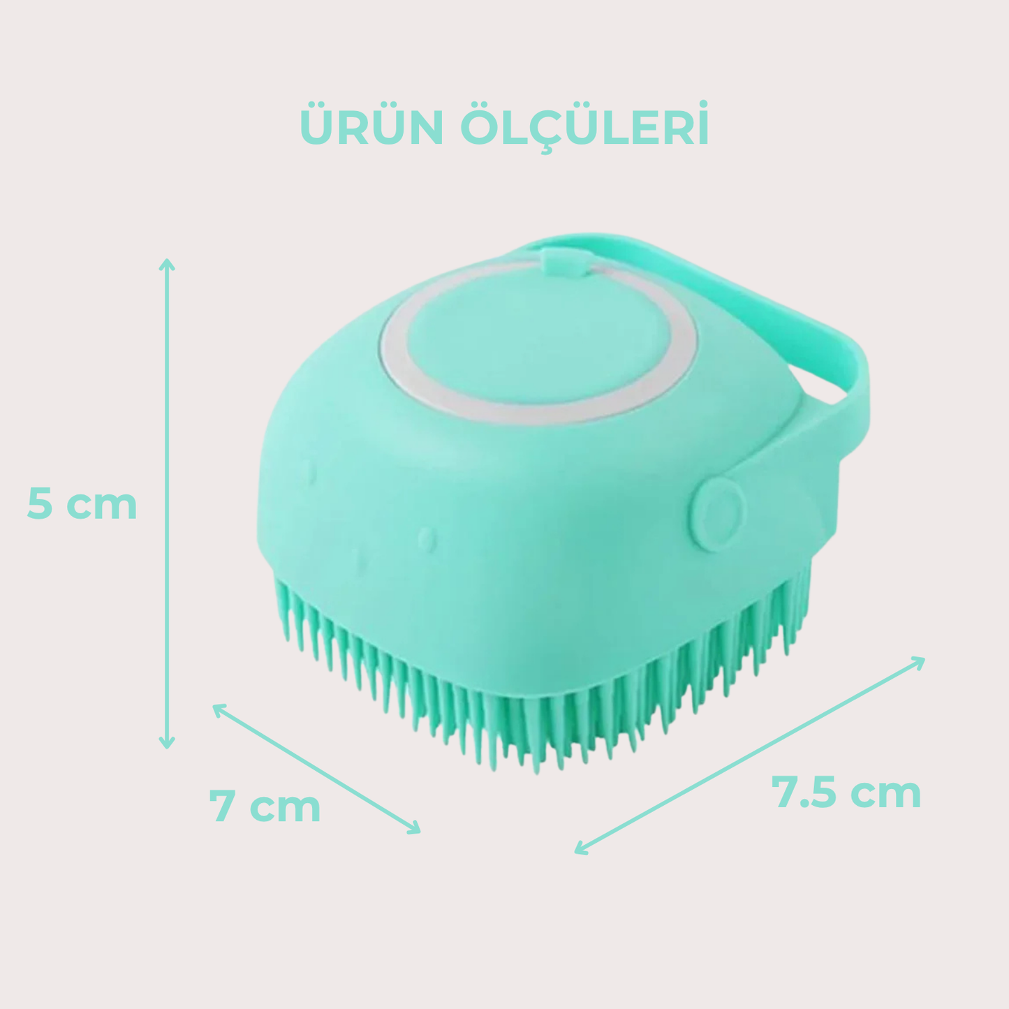PatiKöşk™ Şampuan Hazneli Evcil Hayvan Masaj Bakım Banyo Fırçası (Ürün Kodu: PK 28)