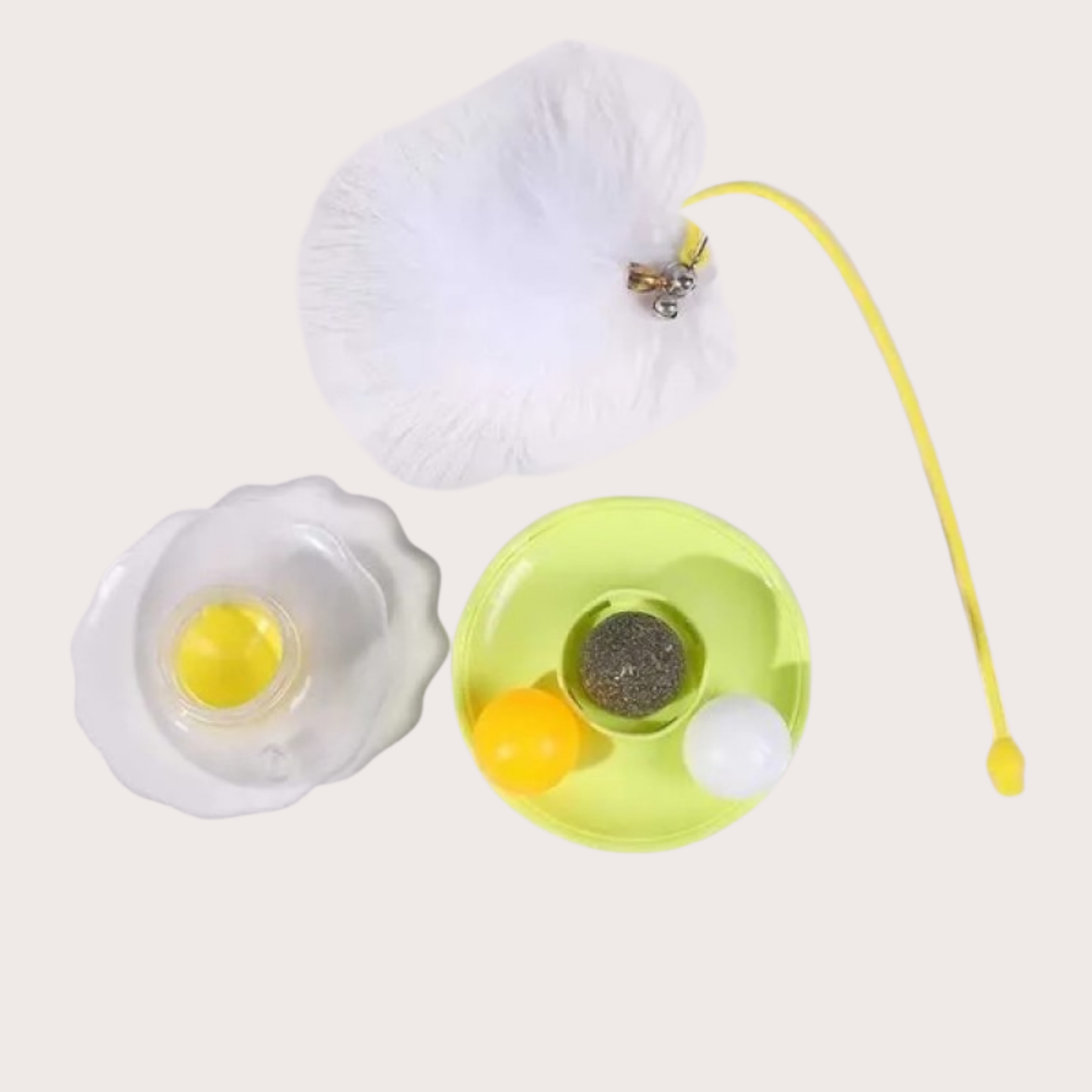 PatiKöşk™ Zilli Kedi Otlu Hacıyatmaz Oyuncağı