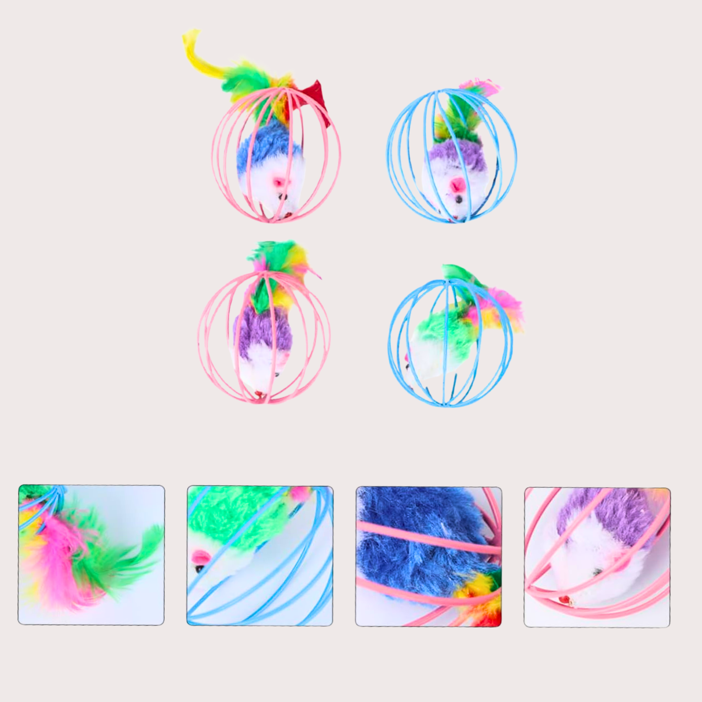 PatiKöşk™ Kafesli Fare Kedi Oyun Topu (Ürün Kodu: PK 120)