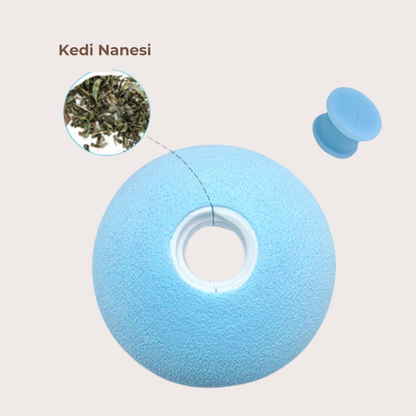 PatiKöşk™ Kedi Otlu 3 Sesli İnteraktif Top Kedi Oyuncağı (Ürün Kodu: PK 169)