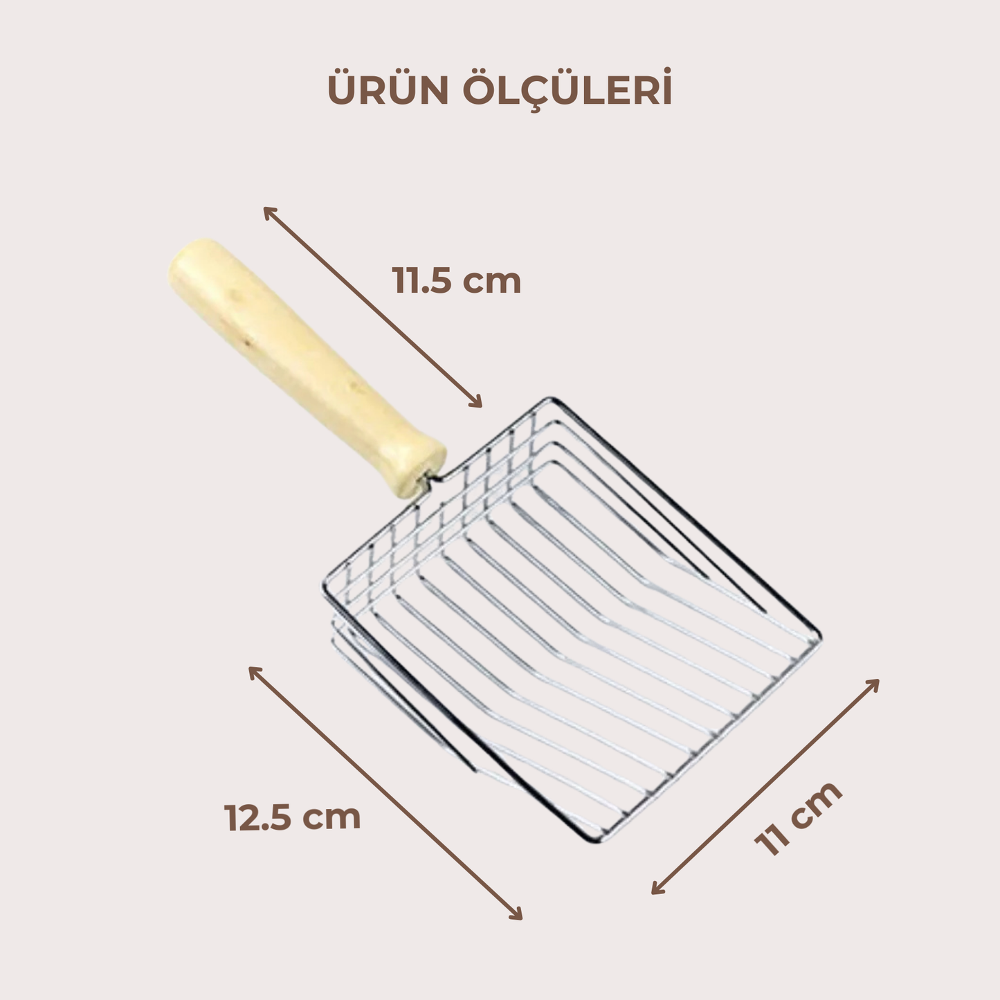 PatiKöşk™ Ahşap Saplı Metal Kum Temizleme Küreği (Ürün Kodu: PK 171)