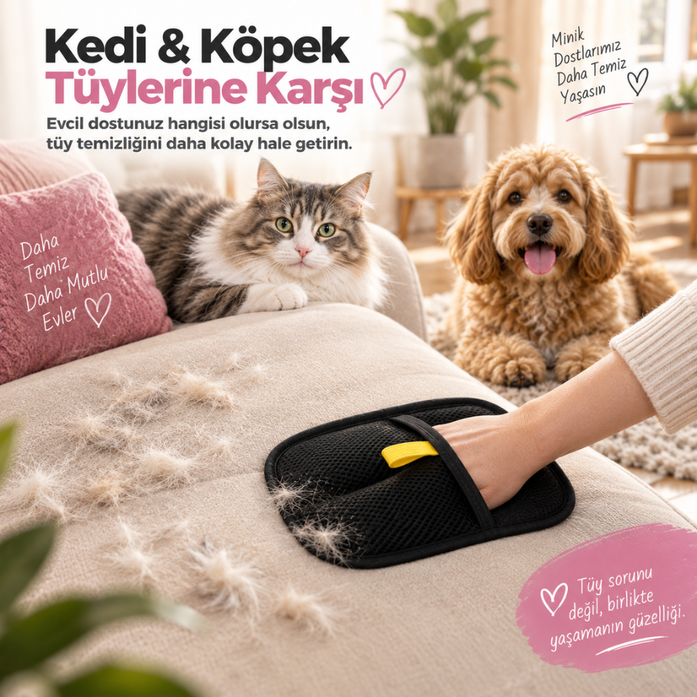 PatiKöşk™ Yeni Nesil Tüy Toplama Eldiveni (Ürün Kodu: PK 40)