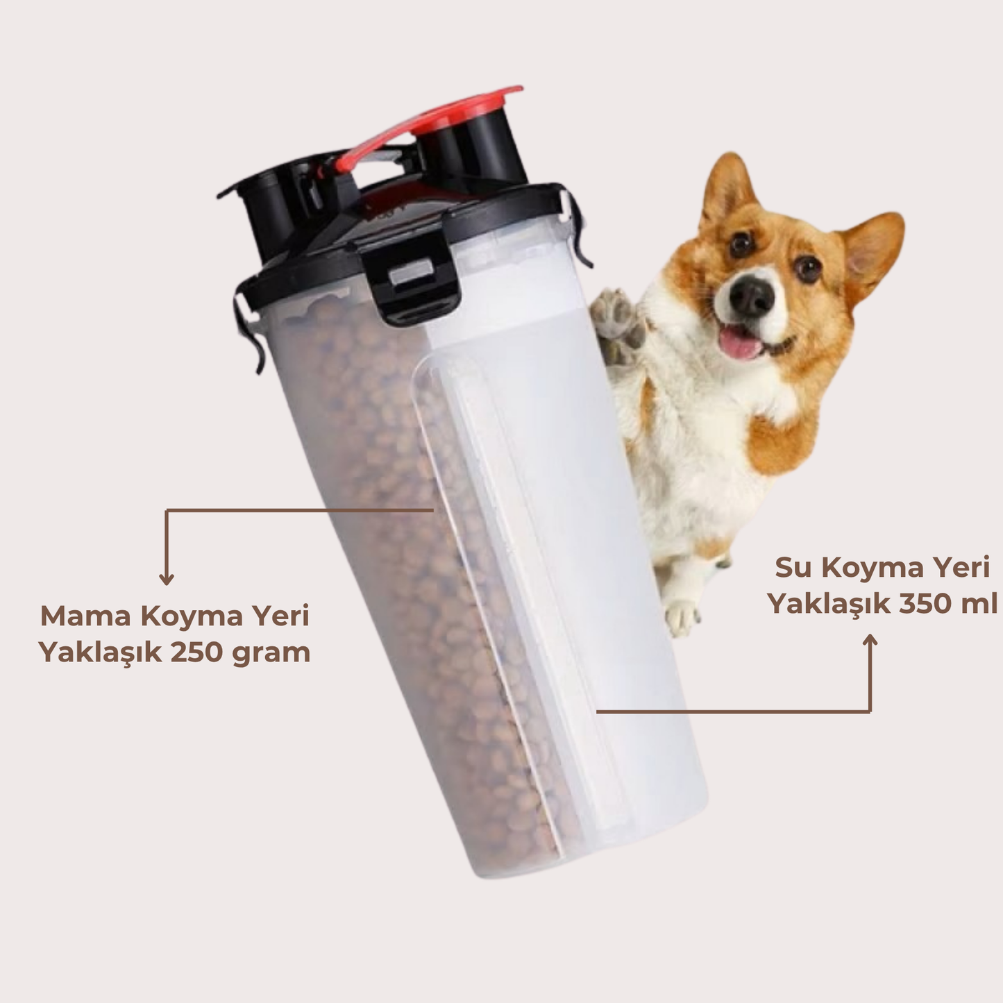 PatiKöşk™ Evcil Hayvan Mama ve Su Taşıma Seti (Ürün Kodu: PK 77)