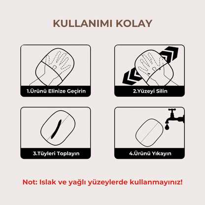 PatiKöşk™ Yeni Nesil Tüy Toplama Eldiveni