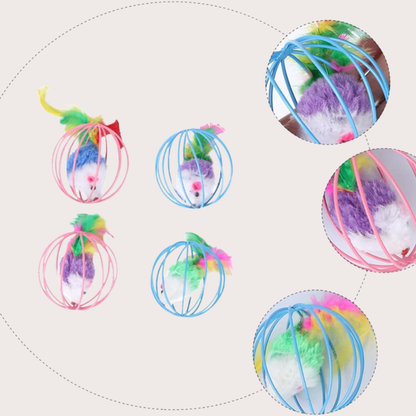 PatiKöşk™ Kafesli Fare Kedi Oyun Topu (Ürün Kodu: PK 120)