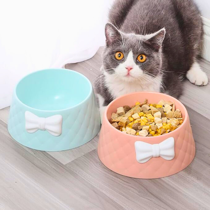 PatiKöşk™ Şık Desenli Fiyonklu Mama Kabı