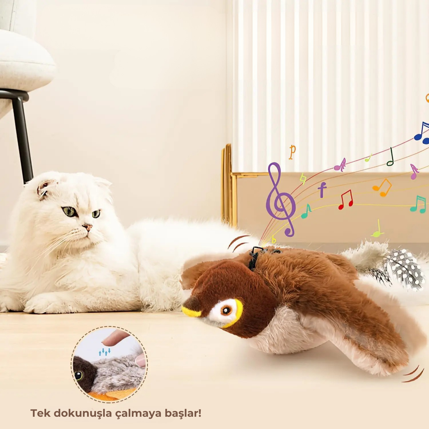 PatiKöşk™ Şarjlı Peluş Uçan Kuş (Ürün Kodu: PK 46)