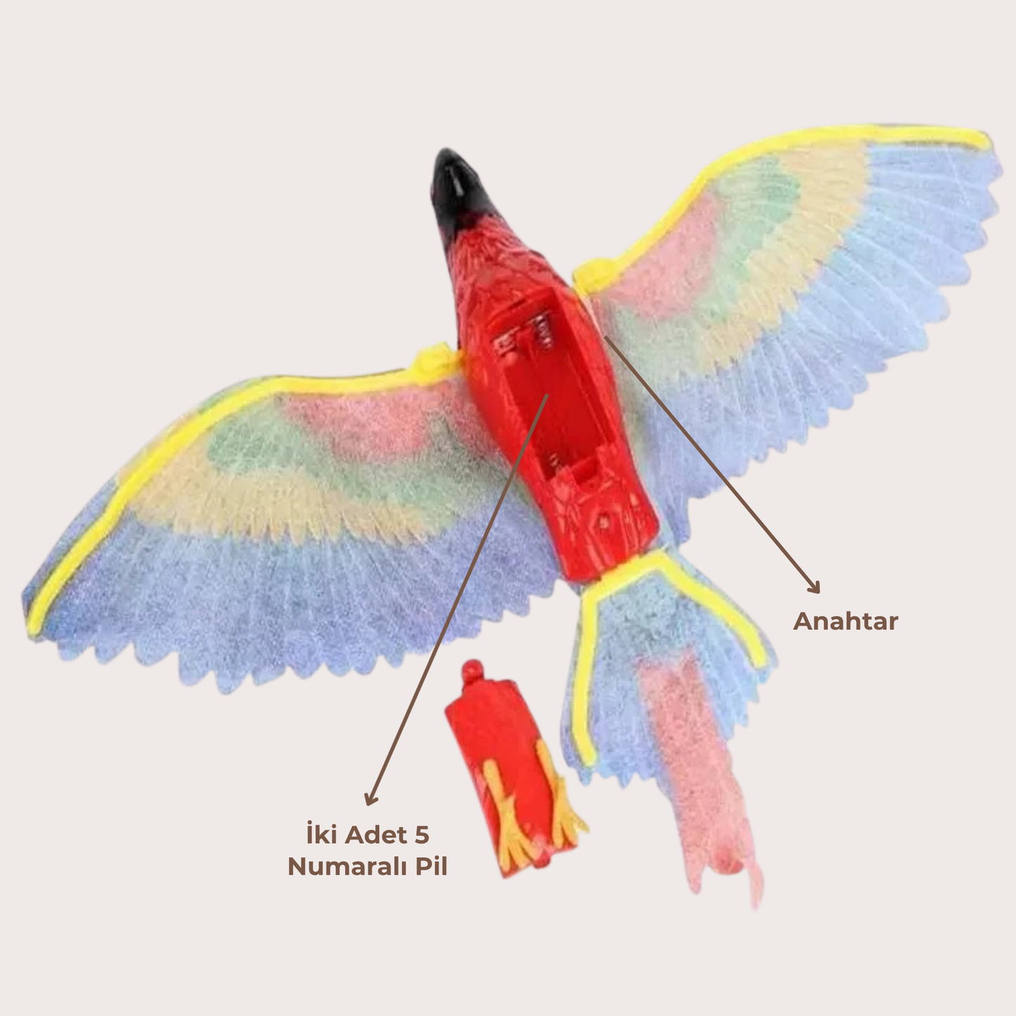 PatiKöşk™ Uçan Evcil Hayvan Oyuncağı ( Papağan ve Kartal ) (Ürün Kodu: PK 68)