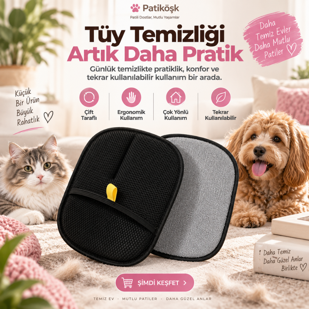 PatiKöşk™ Yeni Nesil Tüy Toplama Eldiveni (Ürün Kodu: PK 40)