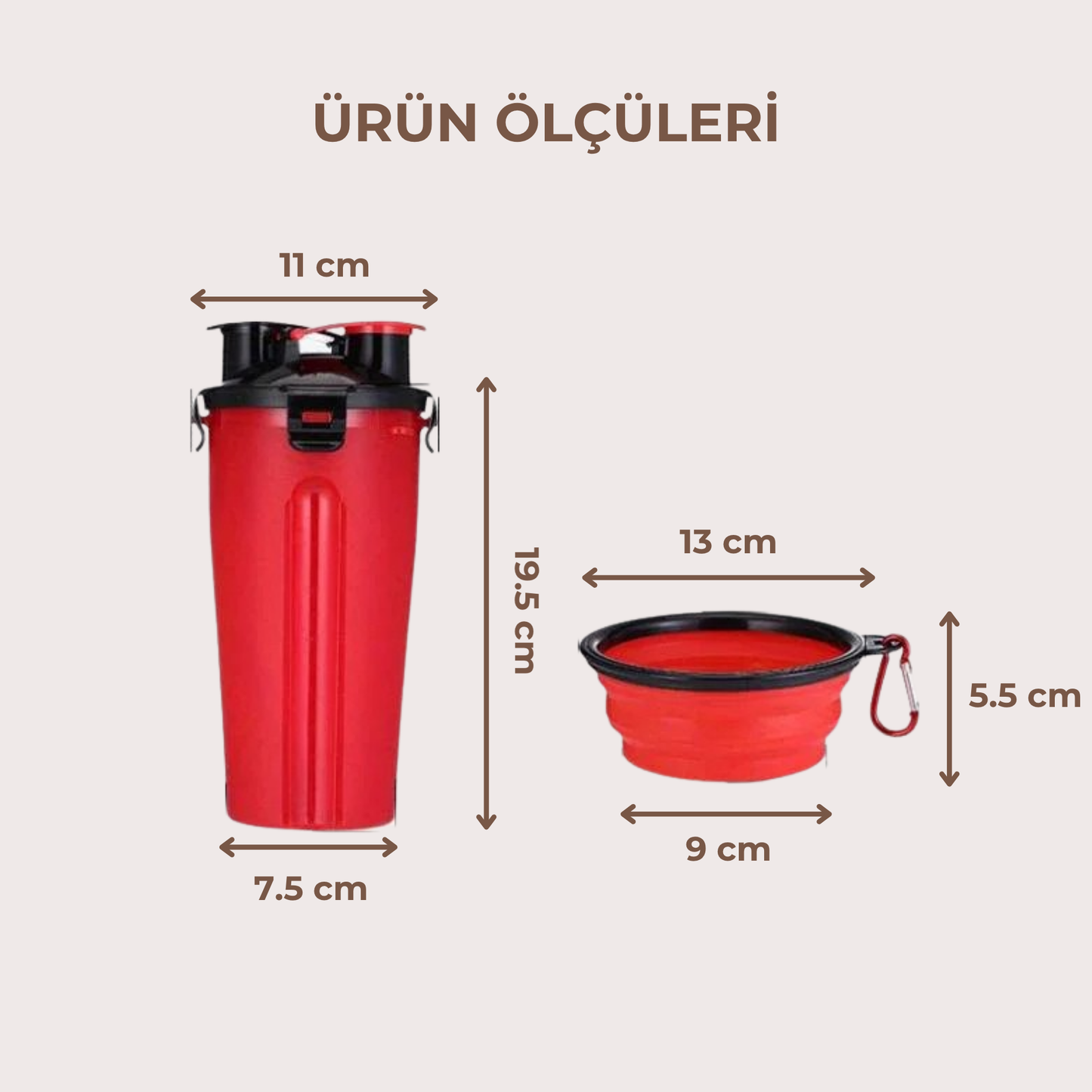 PatiKöşk™ Evcil Hayvan Mama ve Su Taşıma Seti (Ürün Kodu: PK 77)