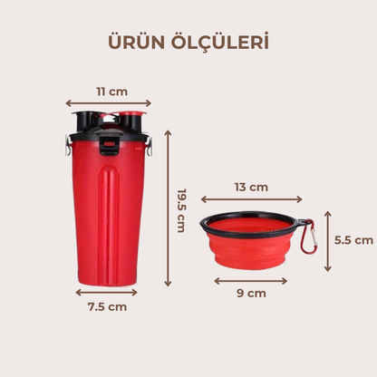 PatiKöşk™ Evcil Hayvan Mama ve Su Taşıma Seti (Ürün Kodu: PK 77)