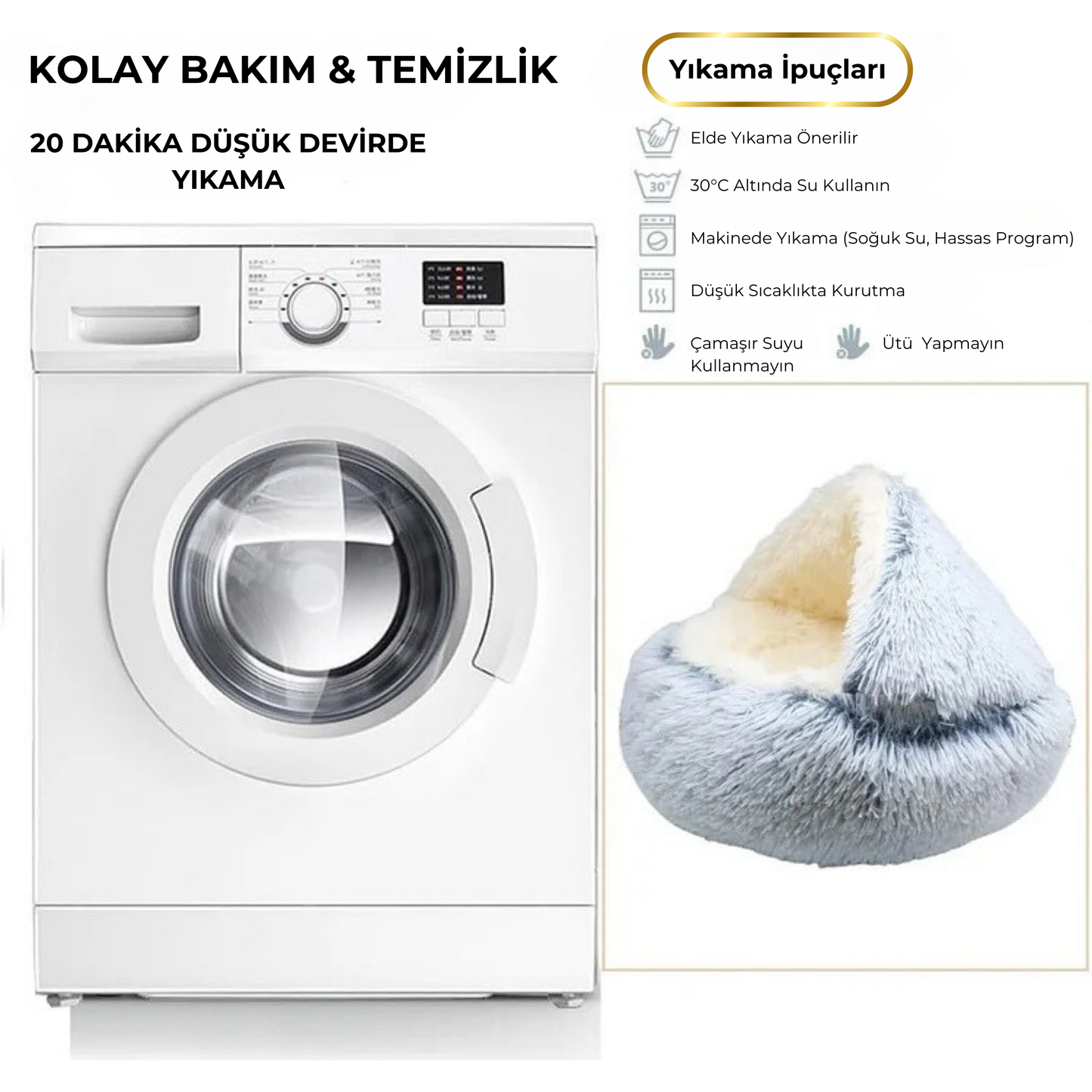 PatiKöşk™ Sakinleştirici Peluş Evcil Hayvan Yatağı
